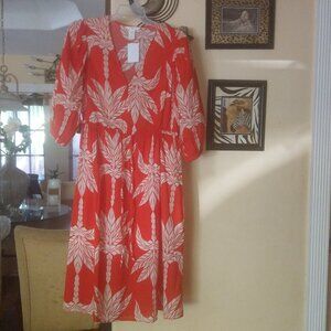 Balloon Sleeved Cotton Dress